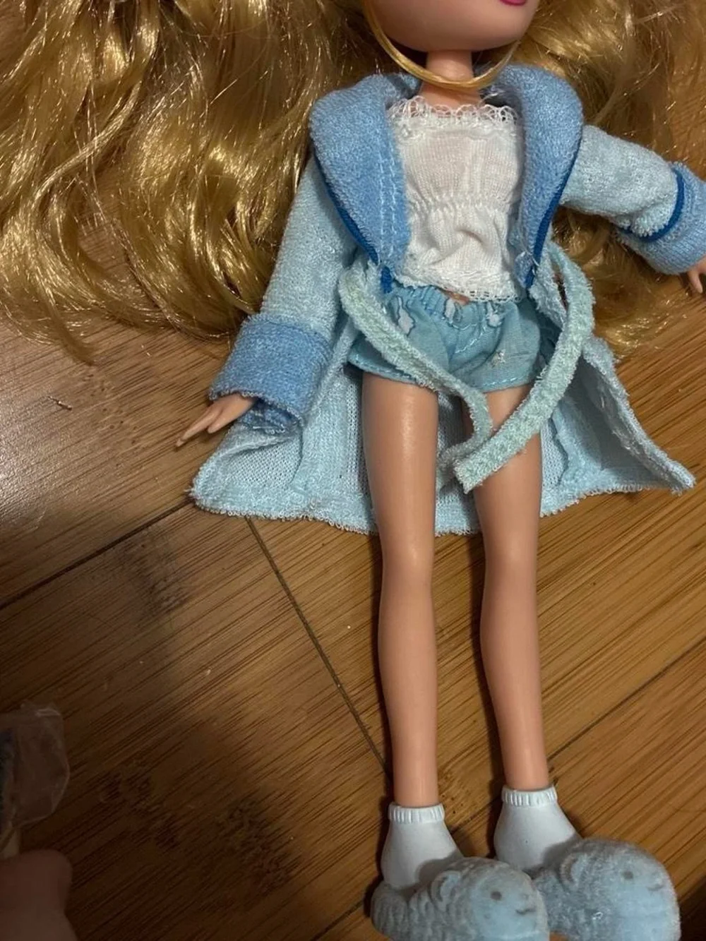 Blonde Fashion Doll in Light Blue Loungewear